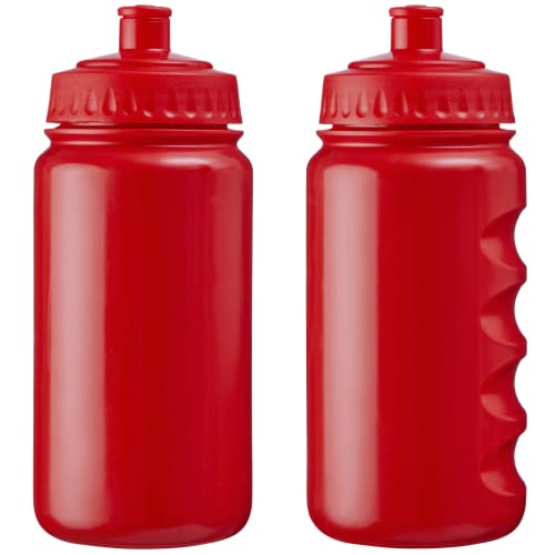 500ml Full Colour Finger Grip Bottles in Red