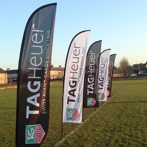 Personalised Feather Banner Flags Printed with Your Full Colour Design from Total Merchandise