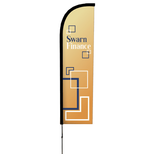 Promotional Feather Banner Flags Printed with a Design by Total Merchandise