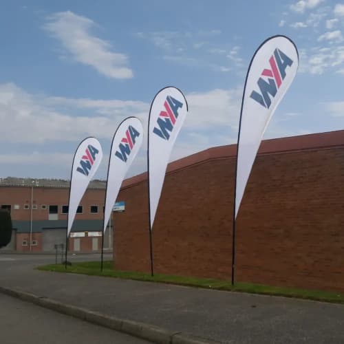 Branded Teardrop Banner Flags Printed with Your Full Colour Design from Total Merchandise