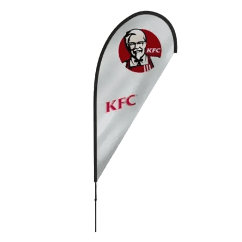 Teardrop Banner Flags in White/Black