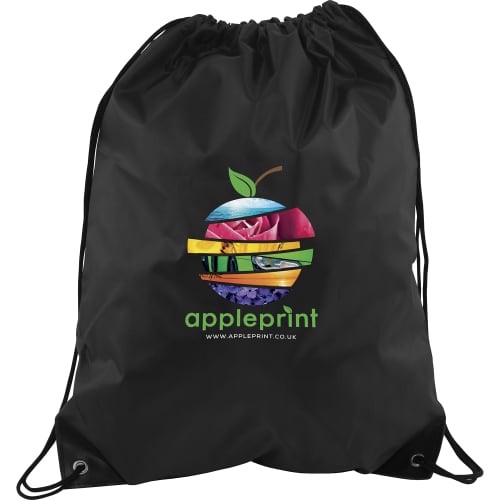 Full Colour Printed Drawstring Bags in Black