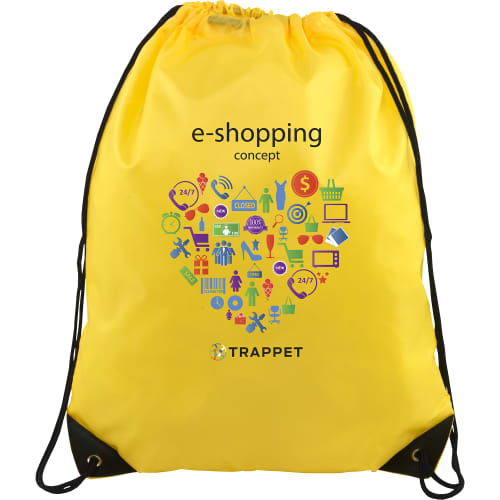 Full Colour Printed Drawstring Bags in Yellow