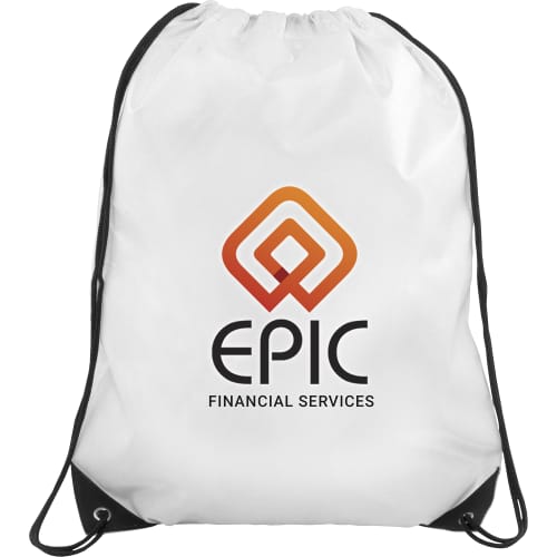 Full Colour Printed Drawstring Bags in White