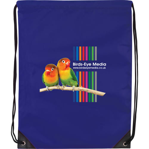 Full Colour Printed Drawstring Bags in Royal Blue