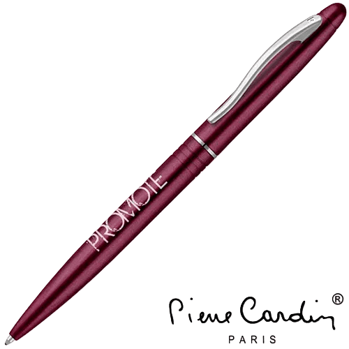 Promotional Pierre Cardin Opera Ballpens in Pearl Red Printed with a Logo by Total Merchandise