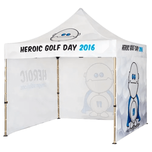 Custom 3x3m Gazebo with Walls and full colour printed with a company design from Total Merchandise