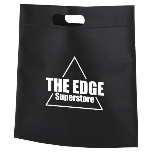 Corporate Branded Exhibition Shopper Tote Bag in Black with Printed Logo by Total Merchandise