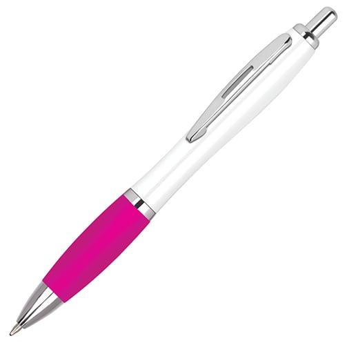 Printed Contour Extra Ballpens in white/pink for Total Merchandise