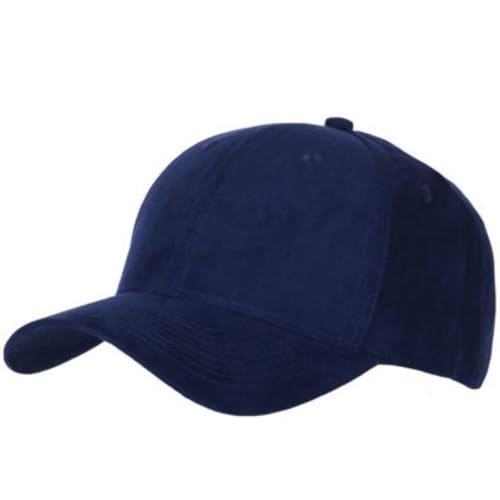 Embroidered 6 Panel Faux Suede Caps in navy from Total Merchandise