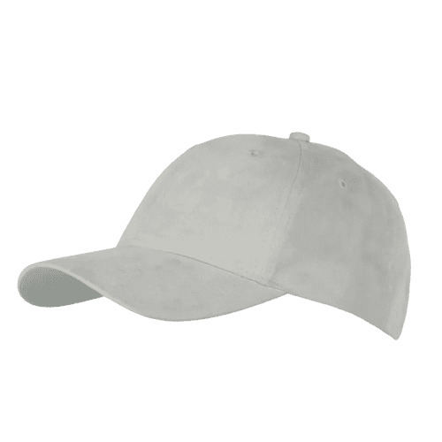 Embroidered 6 Panel Faux Suede Caps in grey from Total Merchandise