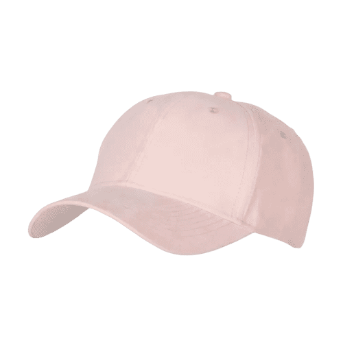 Embroidered 6 Panel Faux Suede Caps in pink from Total Merchandise