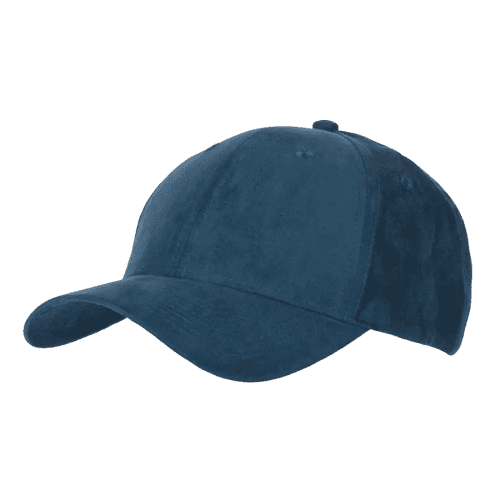 Embroidered 6 Panel Faux Suede Caps in teal from Total Merchandise