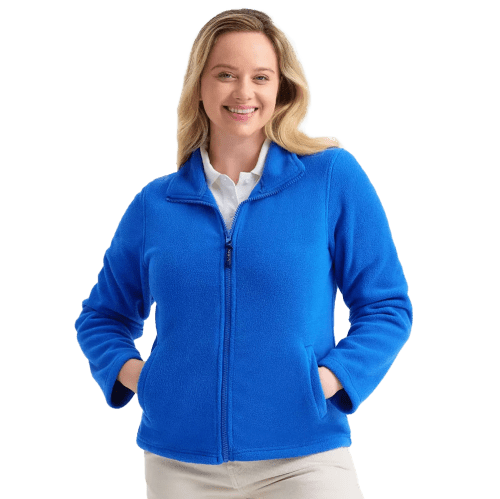 Ladies' Zipped Fleece Jackets in Royal Blue