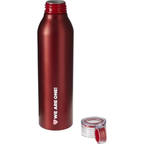 Engraved Loop Aluminium Sports Bottles in Red from Total Merchandise