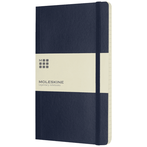 Large Moleskine Soft Cover Ruled Notebook in Sapphire Blue