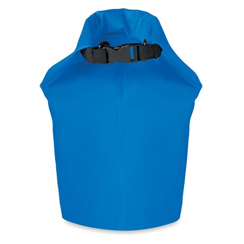 Promotional branded 10L PVC Waterproof Bags in blue available from Total Merchandise