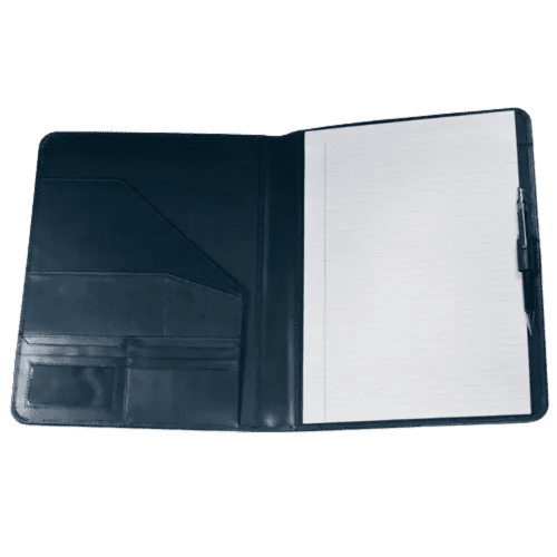 Malvern A4 Leather Conference Folders in Navy