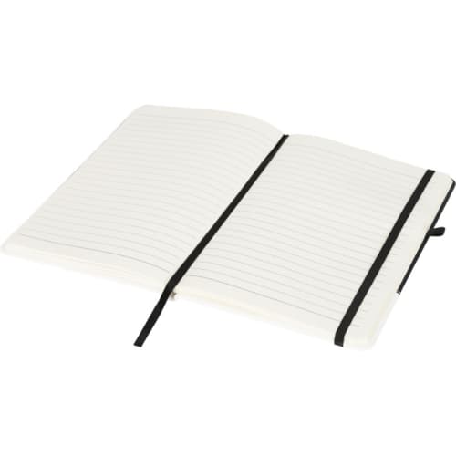 Printed White Band Coloured Notebooks with Lined Pages & Matching Page Marker by Total Merchandise