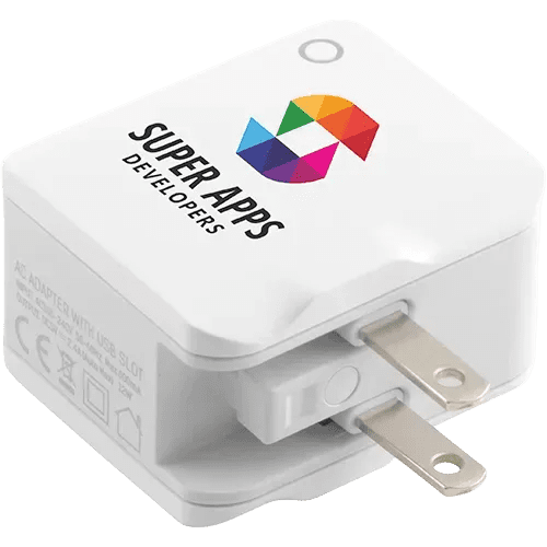 Dual USB Travel Adapters in White