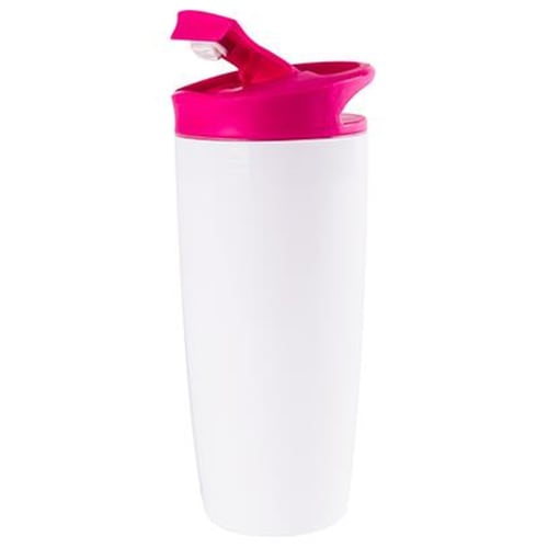 Logo Printed Fruit Infuser Drink Bottles in White/Pink by Total Merchandise