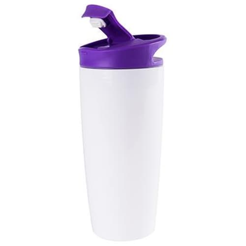 Corporate Branded Fruit Infuser Drink Bottles in White/Purple by Total Merchandise