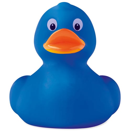 Promotional printed Plastic Toy Ducks in blue from Total Merchandise