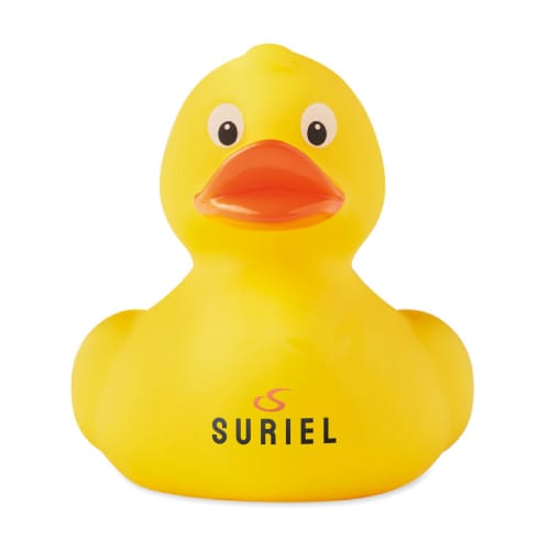 Custom printed Plastic Toy Ducks in yellow from Total Merchandise