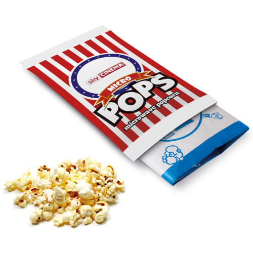 Promotional Sweet Microwave Popcorn with Wrappers Printed with a Logo by Total Merchandise