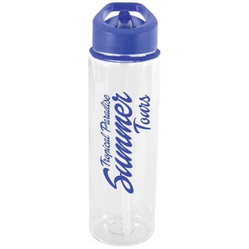 Promotional Evelyn Tritan Drinks Bottles with Blue Lid & Straw from Total Merchandise