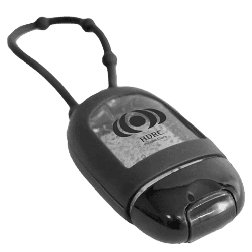 Promotional 30ml Oval Hand Sanitisers in black from Total Merchandise