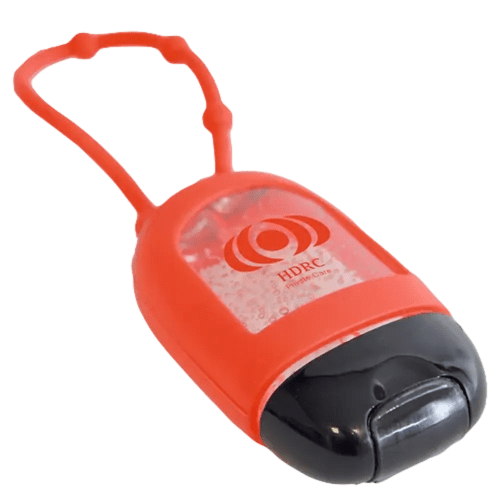 Promotional 30ml Oval Hand Sanitisers in red from Total Merchandise