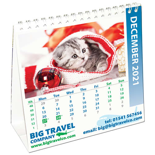 Promotional Square Easel Calendars with a company design on each page from Total Merchandise