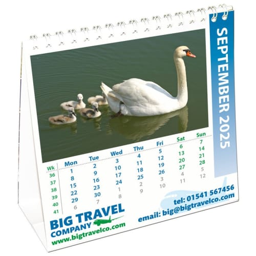 Promotional Square Easel Calendars with a company design on each page from Total Merchandise