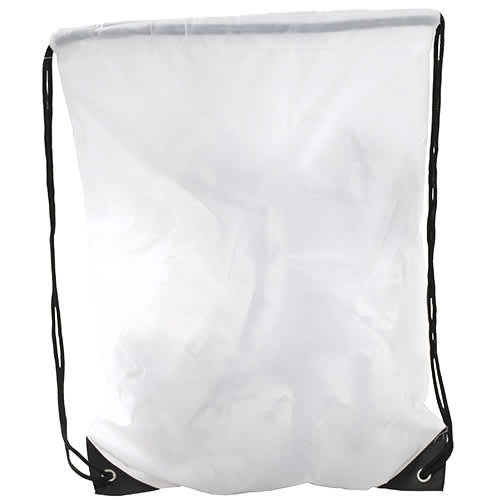 Printed Nylon Drawstring Backpacks in White from Total Merchandise