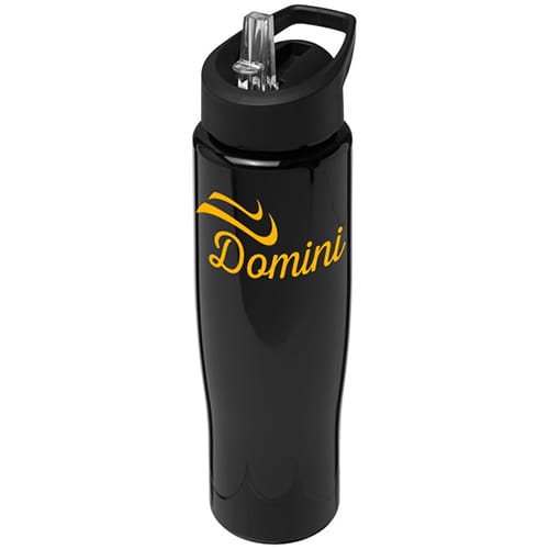 700ml Tempo Spout Lid Sports Bottles in Black