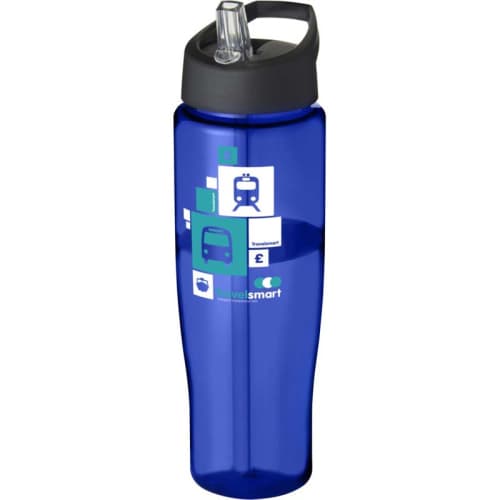 700ml Tempo Spout Lid Sports Bottles in Blue/Black