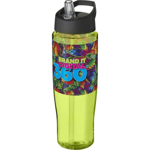 700ml Tempo Spout Lid Sports Bottles in Lime/Black