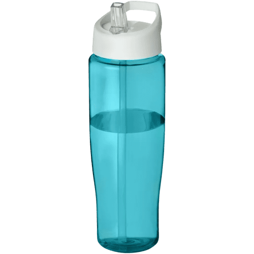 700ml Tempo Spout Lid Sports Bottles in Aqua/White
