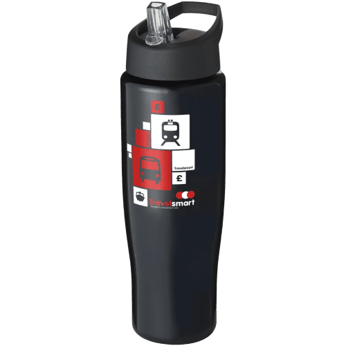 700ml Tempo Spout Lid Sports Bottles in Black