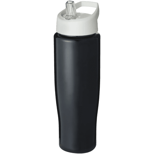 700ml Tempo Spout Lid Sports Bottles in Black/White