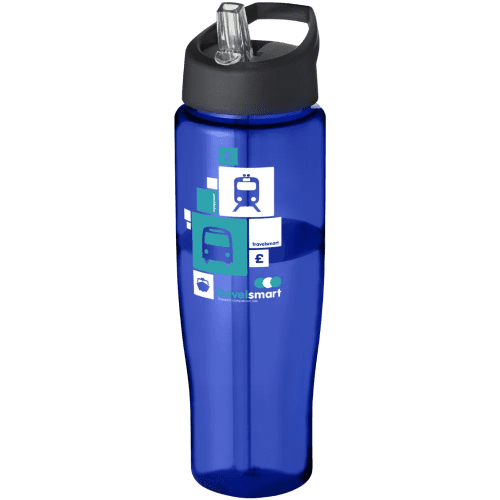 700ml Tempo Spout Lid Sports Bottles in Blue/Black