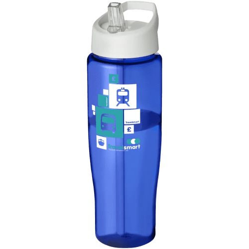 700ml Tempo Spout Lid Sports Bottles in Blue/White