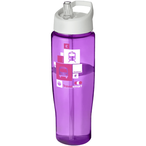 700ml Tempo Spout Lid Sports Bottles in Purple/White