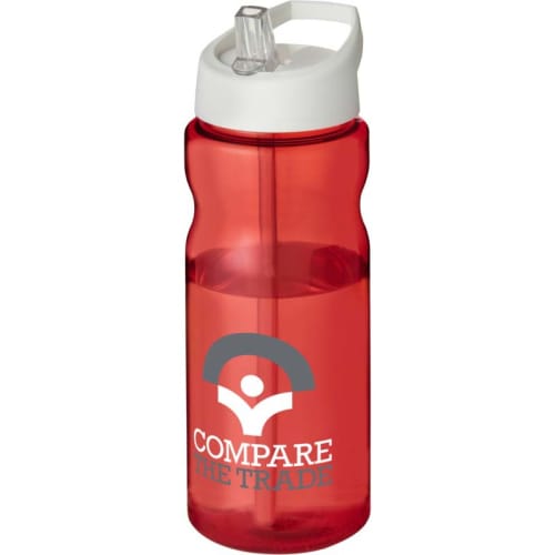 Custom printed 650ml Base Sports Bottles in red with a white lid from Total Merchandise