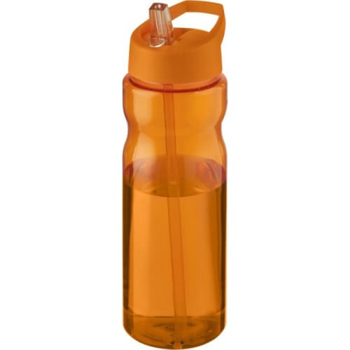 650ml Base Spout Lid Sports Bottles in Transparent Orange/Orange