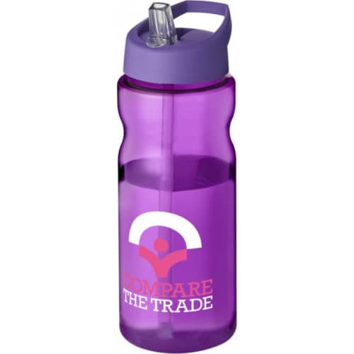 650ml Base Spout Lid Sports Bottles in Transparent Purple/Purple