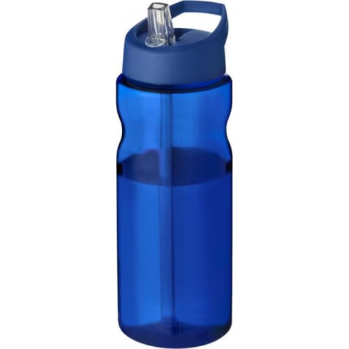 650ml Base Spout Lid Sports Bottles in Transparent Blue/Blue