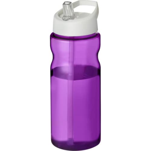 650ml Base Spout Lid Sports Bottles in Transparent Purple/White