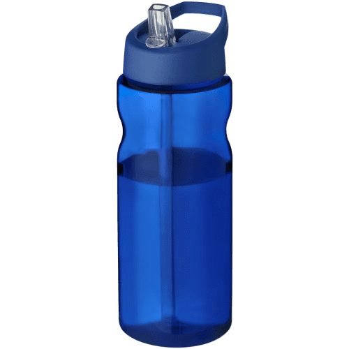 650ml Base Spout Lid Sports Bottles in Transparent Blue/Blue